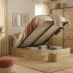 Letto 160x200cm matrimoniale contenitore moderno quercia Tamika