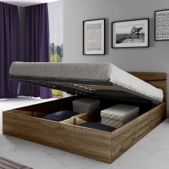 Letto 160x200cm matrimoniale contenitore noce Camilla Gihome®