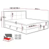 Letto 160x200cm matrimoniale continentale con contenitore e topper rovere grigio Tallin