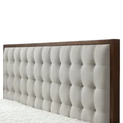 Letto 160x195cm matrimoniale imbottito moderno noce capitonnè Rifon