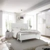 Letto 160x195cm matrimoniale imbottito bianco laccato opaco Olimpo
