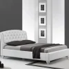 Letto 160x200cm matrimoniale in ecopelle bianco capitonnè Monopoli Gihome®