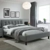 Letto 160x200cm matrimoniale in tessuto grigio capitonnè Elmas Gihome®