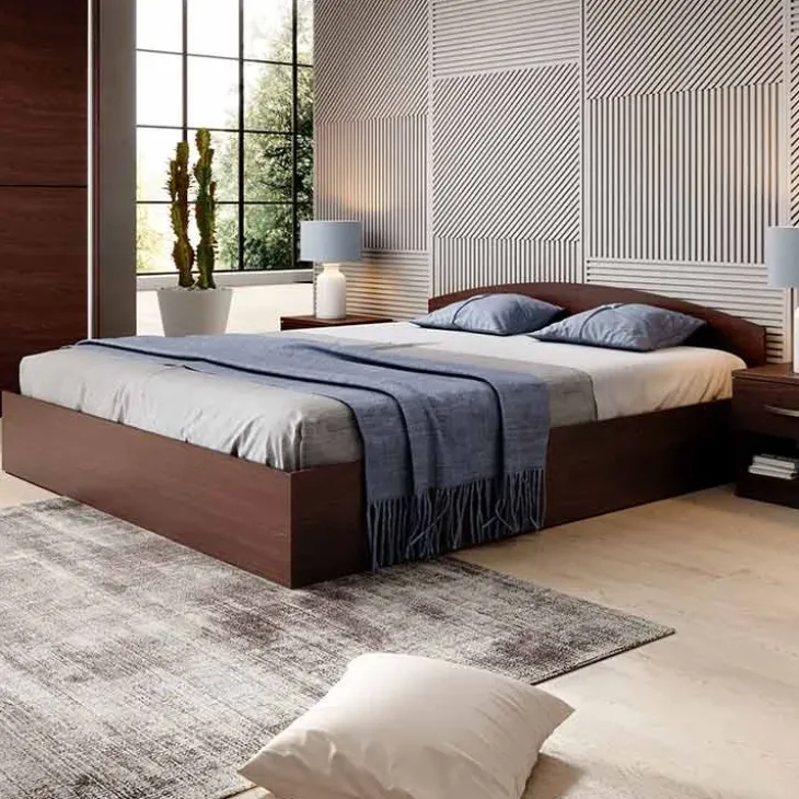 Letto 160x200cm matrimoniale standard wengè Roma-Sorrento