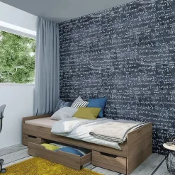 Letto 90x200cm singolo con cassetti estraibili noce Nicola