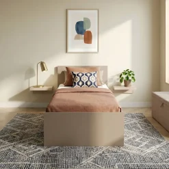 Letto 90x200cm singolo moderno rovere scuro marrone Marco Gihome®