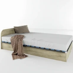 Letto 120x190cm una piazza e mezza contenitore rovere sonoma Carducci