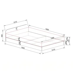 Letto 120x190cm una piazza e mezza contenitore rovere rustico Carducci