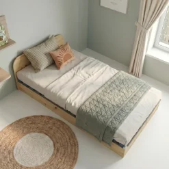 Letto 120x190cm una piazza e mezza contenitore rovere rustico Carducci