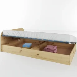 Letto 120x190cm una piazza e mezza contenitore rovere rustico Carducci