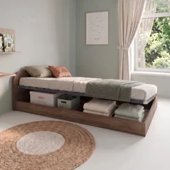 Letto 120x190cm una piazza e mezza contenitore noce Carducci