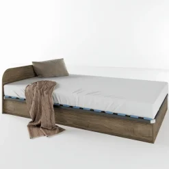 Letto 120x190cm una piazza e mezza contenitore noce Carducci