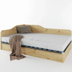Letto 120x190cm una piazza e mezza contenitore stile rovere rustico Alex Gihome®