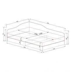 Letto 120x190cm una piazza e mezza contenitore noce Alex Gihome®