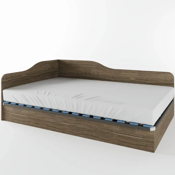 Letto 120x190cm una piazza e mezza contenitore noce Alex Gihome®