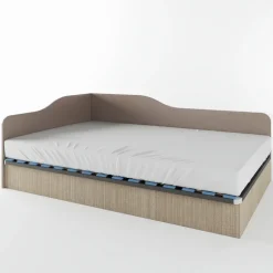 Letto 120x190cm una piazza e mezza contenitore rovere scuro marrone Alex Gihome®