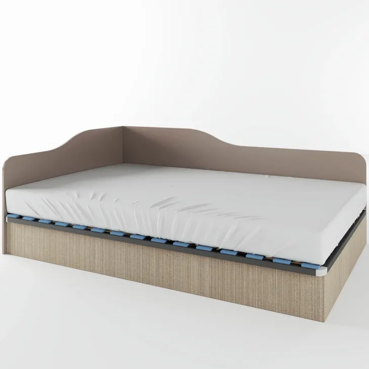 Letto 120x190cm una piazza e mezza contenitore rovere scuro marrone Alex Gihome®