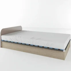 Letto 120x190cm una piazza e mezza contenitore rovere scuro marrone Carducci