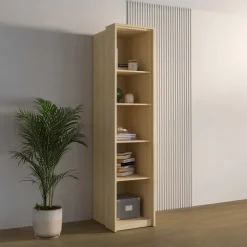 Libreria a colonna 45x215h cm 4 ripiani rovere Elvira