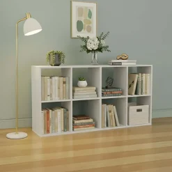 Libreria a parete 147x75h cm 8 vani a giorno bianco Giove