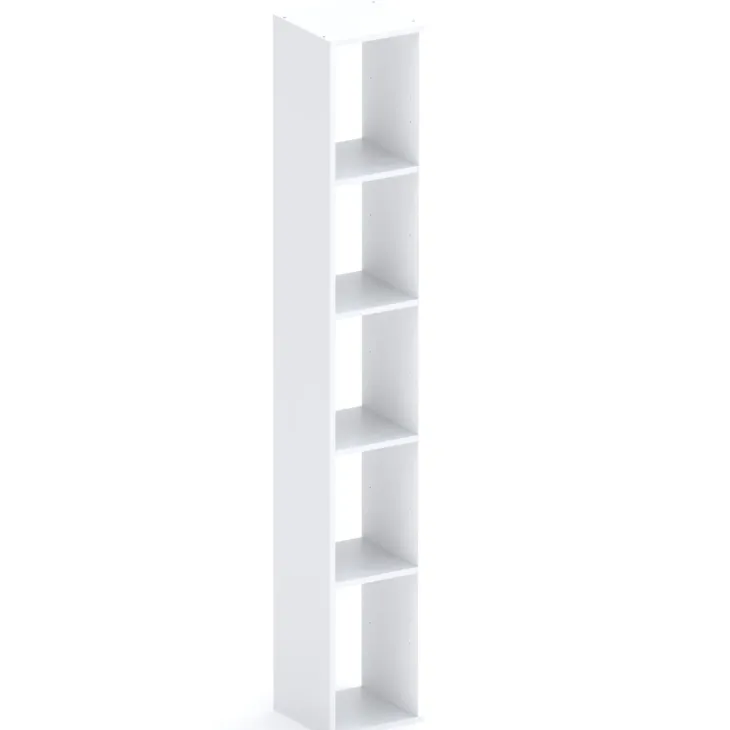 Libreria colonna 28x186h cm con 4 ripiani bianco lucido Sunset
