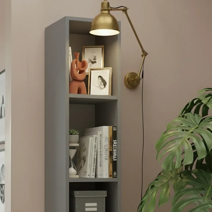 Libreria colonna 28x186h cm con 4 ripiani grigio scuro Sunset