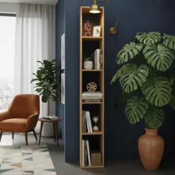 Libreria colonna 28x186h cm con 4 ripiani rovere chiaro Sunset