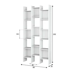 Libreria da parete scaffale 96x192h cm moderna bianco opaco Jasmine