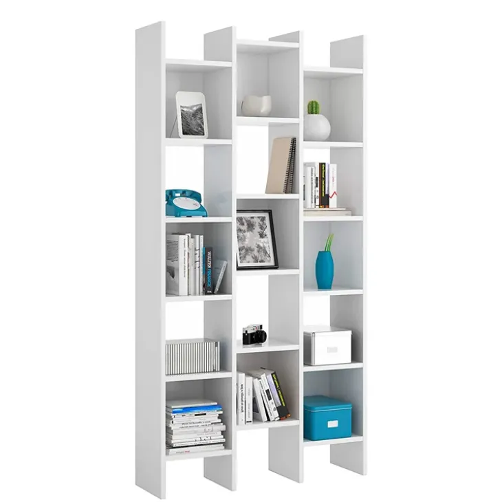 Libreria da parete scaffale 384x192h cm moderna bianco opaco Jasmine