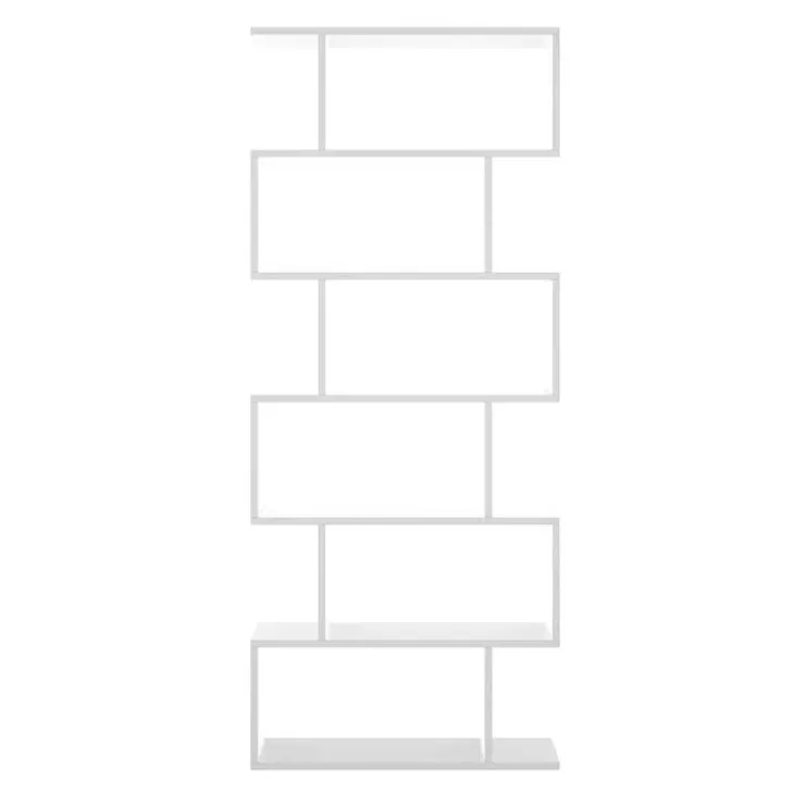 Libreria da parete 320x192h cm moderna soggiorno bianco opaco Amira