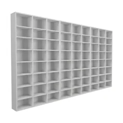 Libreria da parete 305x178h cm moderna soggiorno bianco Macondo 3