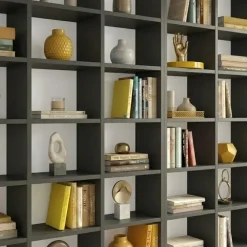 Libreria da parete 203x178h cm moderna soggiorno antracite Macondo 2