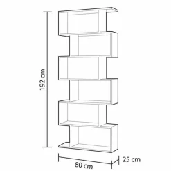 Libreria da parete 80x192h cm soggiorno design cemento Zaira