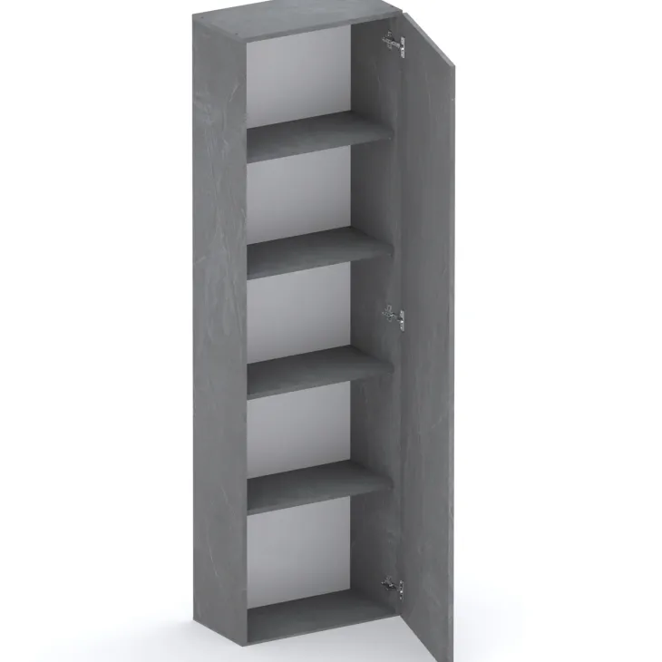 Libreria mobile multiuso scarpiera dispensa 195x186h rovere chiaro antracite Sunset 1003