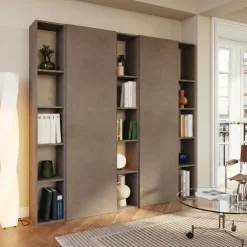 Libreria mobile multiuso scarpiera dispensa 195x186h marrone bronzo Sunset 1003