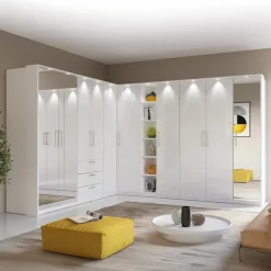 Libreria moderna design 5 ripiani 35x217cm bianco opaco Naper