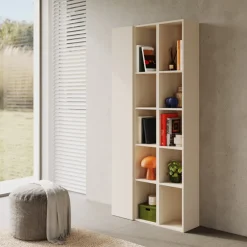 Libreria moderna 84x186h cm 1 anta beige Sunset 1004
