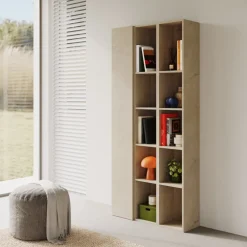 Libreria moderna 84x186h cm 1 anta tortora Sunset 1004
