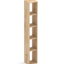 Libreria moderna 84x186h cm 2 ante beige rovere chiaro Sunset 1005