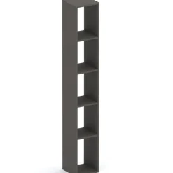 Libreria moderna 84x186h cm 2 ante bianco lucido ossido nero Sunset 1005
