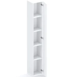 Libreria moderna 84x186h cm 2 ante bianco lucido ossido nero Sunset 1005