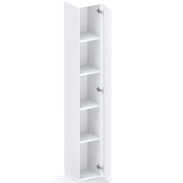 Libreria moderna 84x186h cm 2 ante bianco lucido ossido nero Sunset 1005