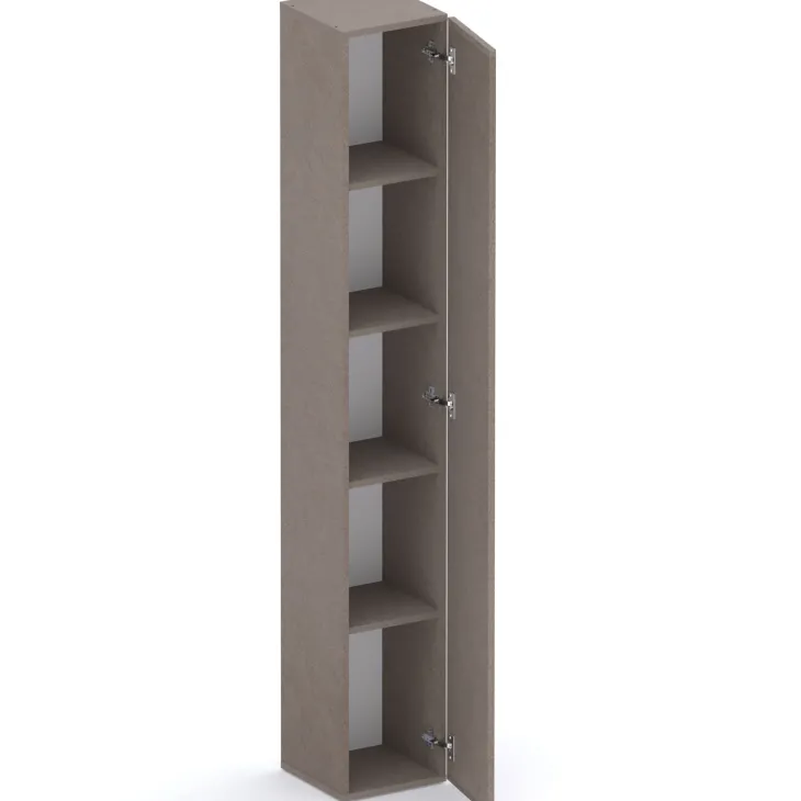 Libreria moderna 84x186h cm 2 ante marrone bronzo rovere chiaro Sunset 1005