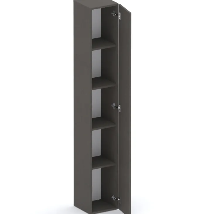 Libreria moderna 84x186h cm 2 ante ossido nero rovere chiaro Sunset 1005