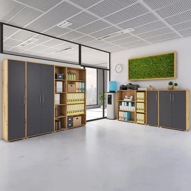 Libreria ufficio moderna 79x118h cm rovere Woody
