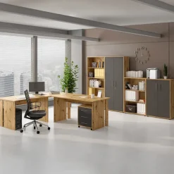 Libreria ufficio moderna 79x118h cm rovere Woody