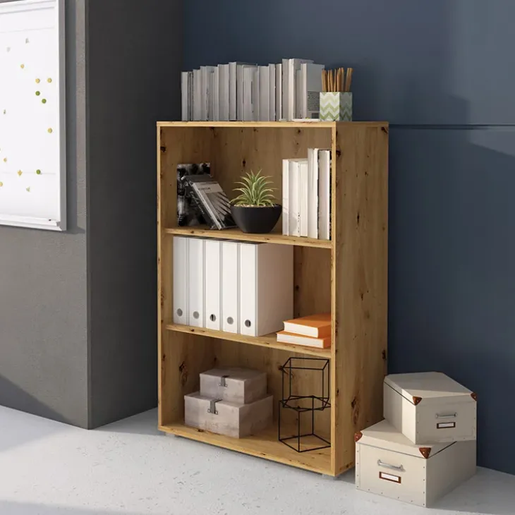 Libreria ufficio moderna 79x118h cm rovere Woody