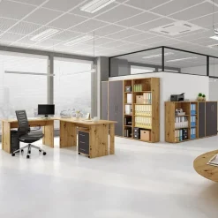 Libreria ufficio moderna 79x188h cm rovere Woody