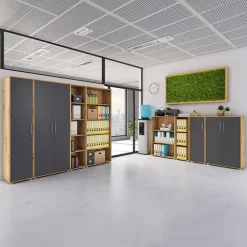 Libreria ufficio moderna 79x188h cm rovere Woody