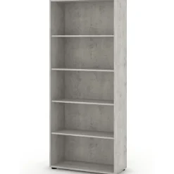 Libreria ufficio moderna 79x188h cm cemento Woody